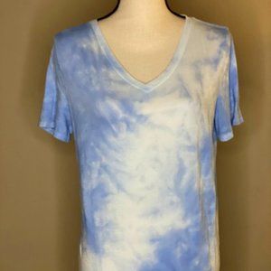 PINK by Victoria Secret Tye Dye Shirt | Light Blue White | Size Large